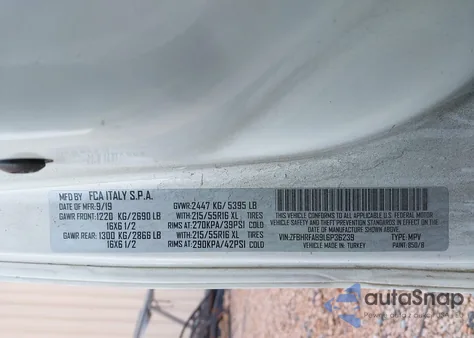 2020 Ram Promaster City Tradesman from USA, damaged, VIN ZFBHRFAB9L6P36239